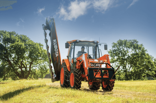 Tractor with rear attachment