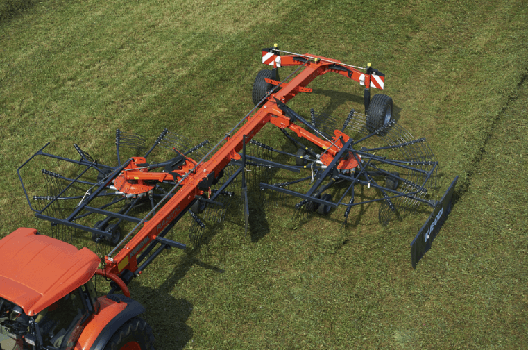Close up shot of a hay rake