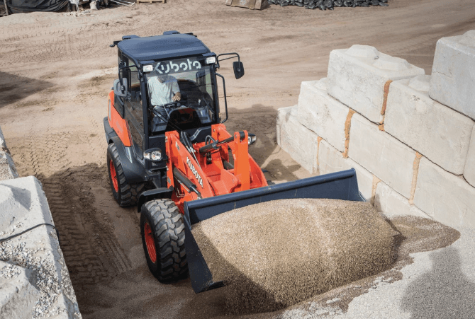 Wheel Loader scooping loads of gravel
