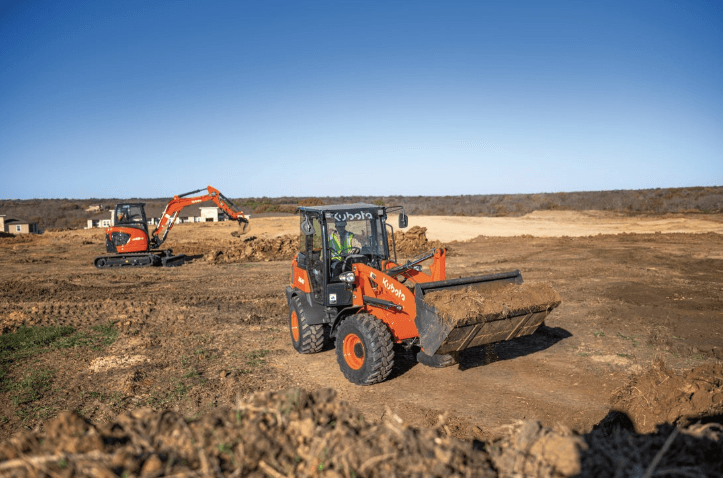 Wheel Loader moving dirt on a construction site